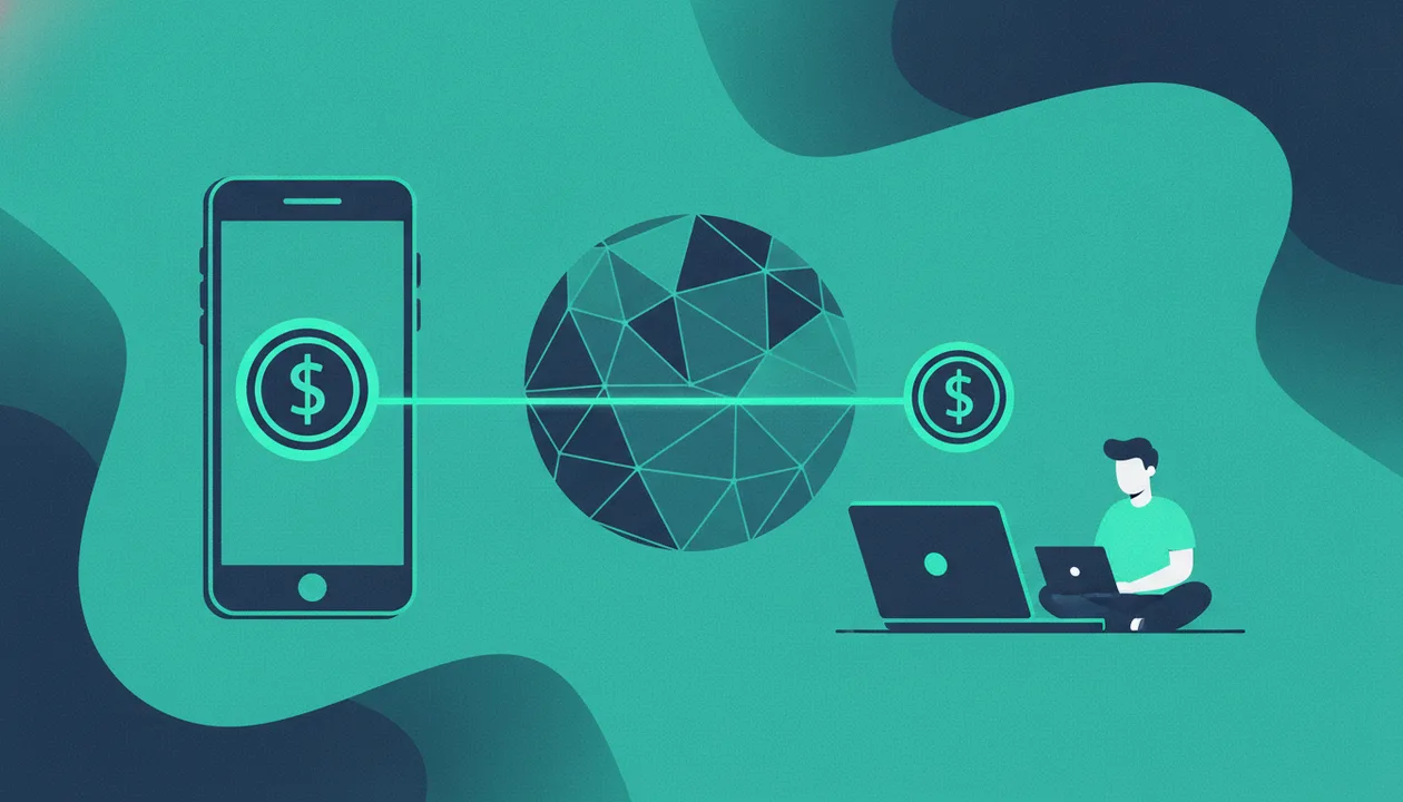 Paying a freelancer with USDT on phone
