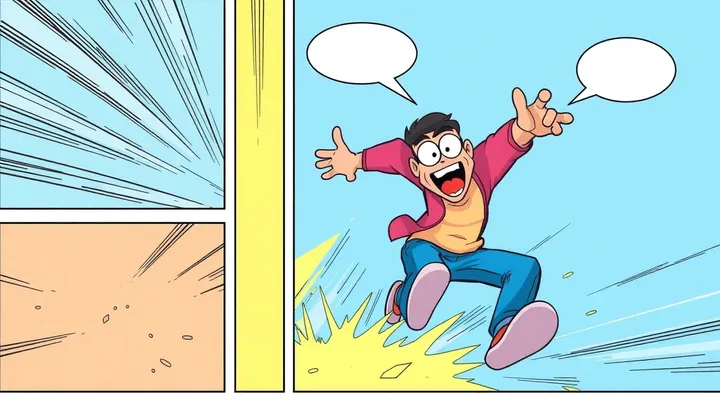 I will illustrate a comic strip or webtoon panel page